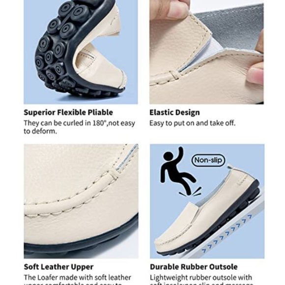 NWT Loafers: Faux Leather, Slip On, Rubber Soles, Lightweight, US 9.5 - Picture 3 of 13